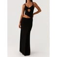 thumbnail image 5 of Women Bodycon Spaghetti Strap Cutout Maxi Dress Hollow Sexy Fitted Dresses Slip Long Dress Evening, 5 of 6