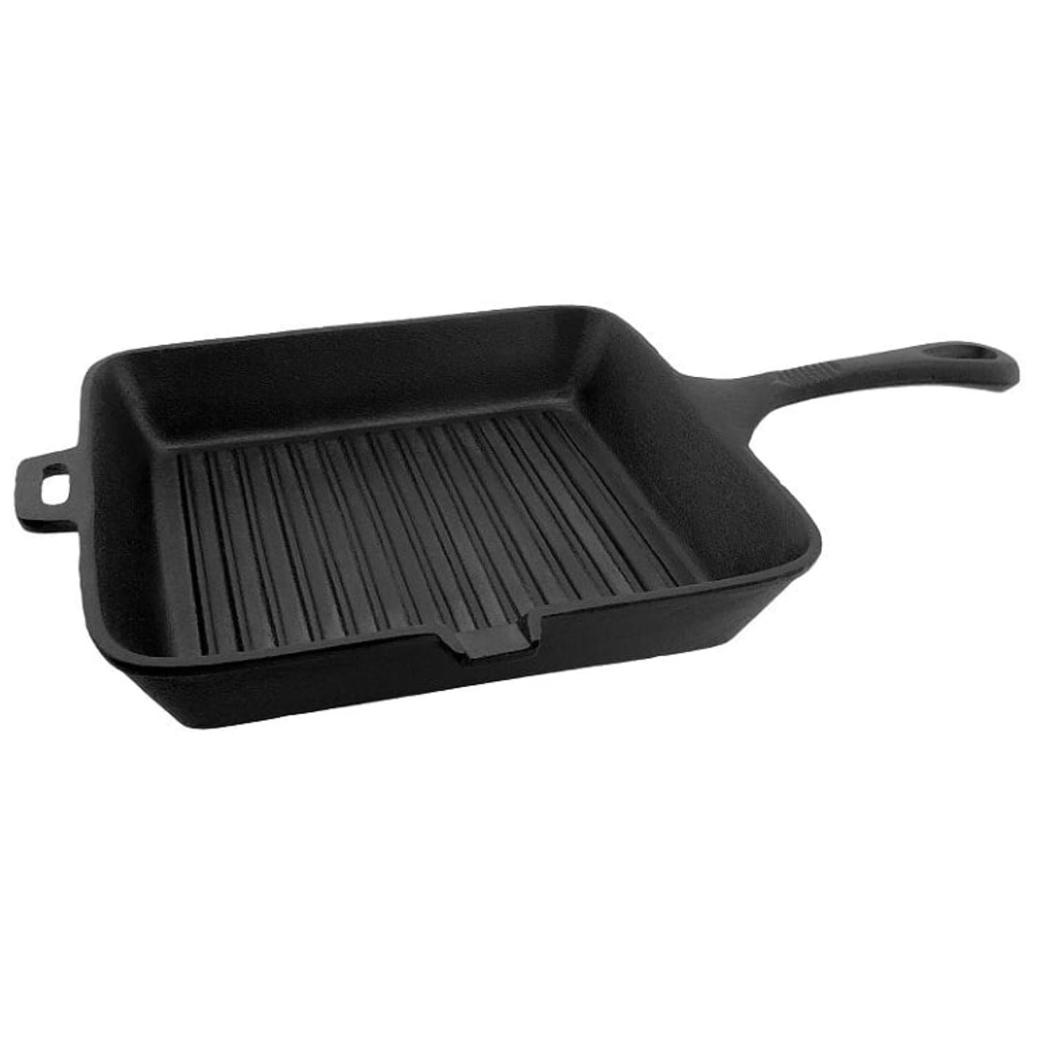21 X 36 cm Enamelled CAST Iron Grill PAN W/Removable Handle & Pour