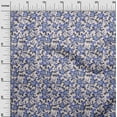 thumbnail image 3 of oneOone Velvet Medium Blue Fabric Floral Retro Craft Projects Decor Fabric Printed By The Yard 58 Inch Wide, 3 of 5