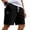 AU21-Black, variant on Men'S Casual Waffle Shorts Lightweight Elastic Waist Drawstring Summer Beach Big And Tall Bermuda Shorts Khaki 2XL