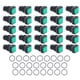 thumbnail image 1 of Interruptor de botón pulsador 25 piezas Interruptor de botón cuadrado Interruptores de bloqueo automático de 8 pines con luz para caja de distribución para equipos de automatización(Verde), 1 of 8