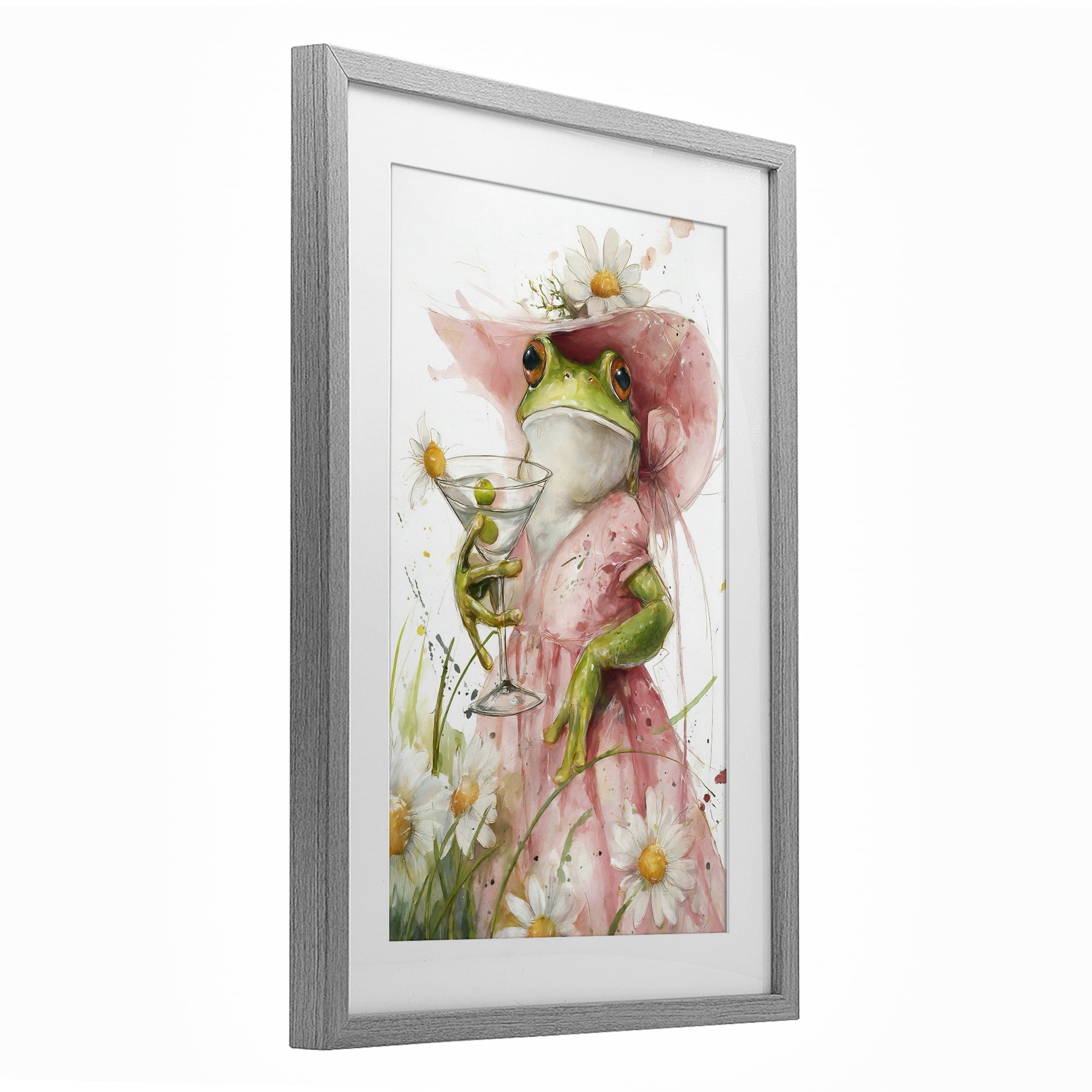 Stupell Industries Martini Hoppy Hour Gray Framed Print Under Glass, design by Tina LeCour
