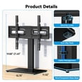 thumbnail image 5 of MountFTV Universal Swivel TV Stand with Power Outlet for 32-80 inch TVs up to 99 lbs, Table Top TV Stand Mount with 6 Height Adjustable, Tempered Glass Base,Max 600x400mm, 5 of 8