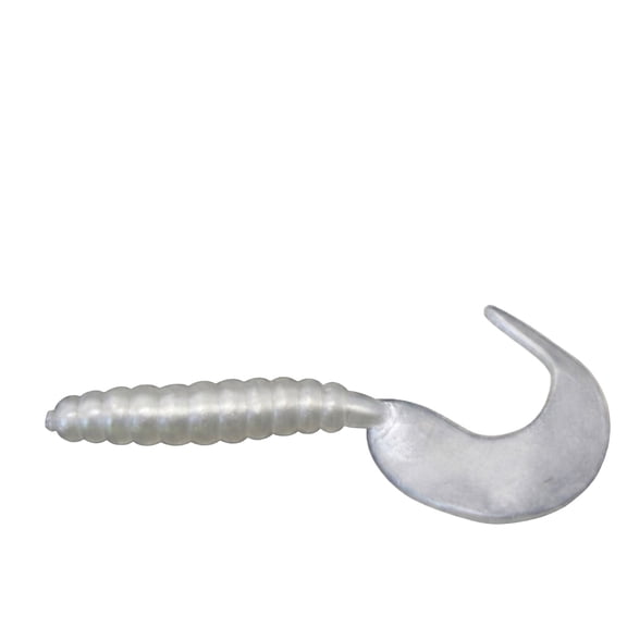 Curly Tail Soft Fishing Lure, Long Tail Grub Soft Bait, Artificial Worm for Freshwater and Saltwater Fishing White