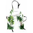 thumbnail image 1 of Tropical Apron Coconut Palm Tree Nature Paradise Plants Foliage Leaves Digital Illustration, Unisex Kitchen Bib Apron with Adjustable Neck for Cooking Baking Gardening, Hunter Green, by Ambesonne, 1 of 3