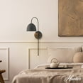 thumbnail image 4 of Hunter - Erling 1-light Matte Black, Medium Size Sconce Light, Dimmable, Modern Style, Sconce Shaped, for Bedrooms, Dining, Living Rooms - 48176, 4 of 10