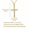 thumbnail image 4 of Tilo Jewelry 14K Yellow Gold Dainty Cross Christian Pendant Charm with Cubic Zirconia CZ Stones for Women & Unisex Necklace, 4 of 7