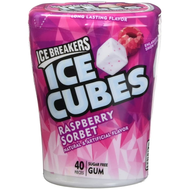 Ice Breakers Ice Cubes Raspberry Sorbet Gum Bottle 4 ct