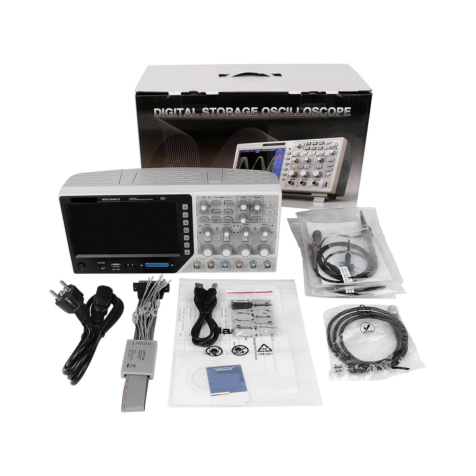 4 Channel Digital Oscilloscope 8 Channel Logic Analyzer 25MHz Arb. Waveform Generator 2Gsa/s 32K 3 In 1 200MHz ,Professional Designed