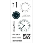 Fiskars Teresa Collins 3"X6" Sheet Cling Stamps-Clocks