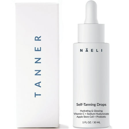 Self Tanner - Gradual Tanning Bronzing Drops for Face with Vitamin C, Apple Stem Cell & Probiotic, 1 oz