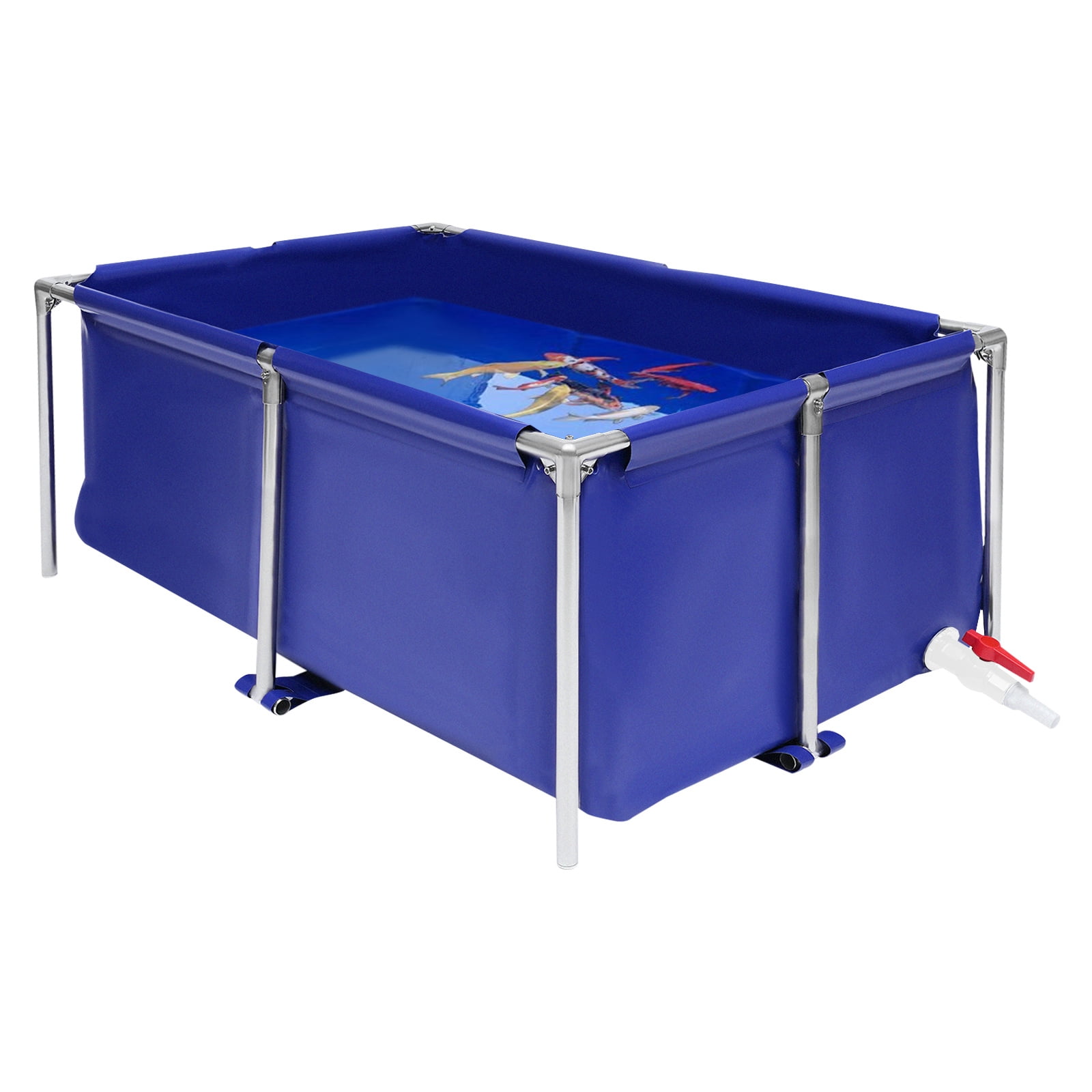 Blue Modern Cuboid Canvas Fish Pond Aquarium Fish Water Tank 47.2*31.4*19.6inch for the Cultivation of Fish, Lobster, Leeches in Home or Aquaculture