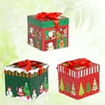 thumbnail image 6 of HONITANO 3Pcs Christmas present Box Assorted Color Square Paper Storage Small 10 x 10 x 10cm, 6 of 8