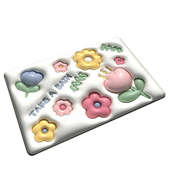 Alfombra de baño de tierra de diatomeas, antideslizante, con patrón 3D, de secado rápido, 003