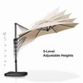 thumbnail image 5 of PURPLE LEAF 10 Ft Cantilever Umbrella Round Outdoor Patio Umbrella Large Offset Hanging Umbrella Aluminum Umbrella with 360°Rotation Adjustable Garden Pool Umbrella,Beige, 5 of 12