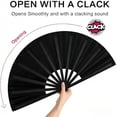 thumbnail image 2 of 2pcs pack Large Foldable Hand Fan 33cm 13inch 2pcs Black Solid Handheld Fan for DIY Painting, 2 of 6