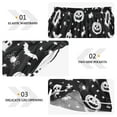 thumbnail image 3 of Women's Silk Pajama Shorts Black and White Halloween Elements Pajama Shorts Women's Casual Pajama Shorts with Pockets, 3 of 6