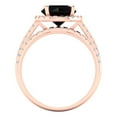 thumbnail image 4 of Clara Pucci 18K Rose Gold Round Cut 2Ct Natural Onyx Engagement Ring + Matching Band - Luxury Box Included, 4 of 7