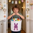 thumbnail image 4 of yulier Easter Basket, Easter Canvas Tote Bag with Cute Rabbit Pattern, Reusable Easter Gift Bag, 4 of 6