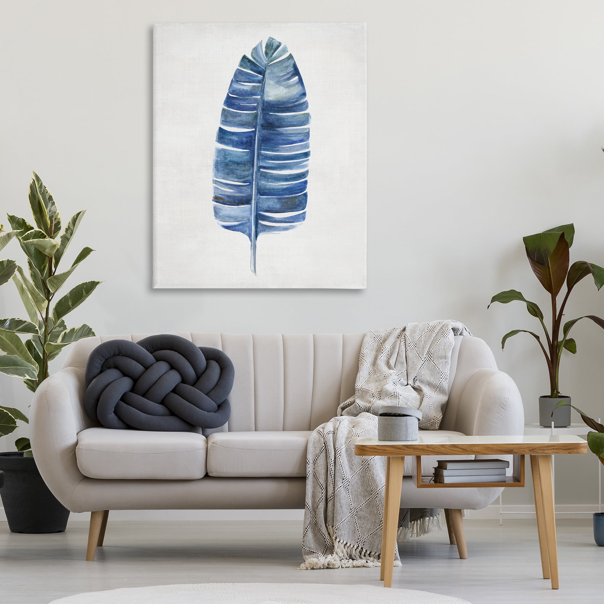 Stupell Industries Single Fan Plant Sprig Plants & Flowers Painting Wrapped Canvas Art Print Wall Art, 36 x 48