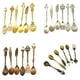 thumbnail image 4 of Billuyoard 2020 6 uds bronce tallado ecológico pequeño té café cucharas comida tenedor cuchara para mezclar Mostrada plata Billuyoard JJ6505-02, 4 of 6