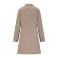thumbnail image 6 of Women's Wool Blend Trench Coat, Thickened Lapel Collar Jacket, Single Breasted A-Line Overcoat, Warm Fall Winter Outerwear, Fashionable Mid-Length Coat Pink XL, 6 of 10