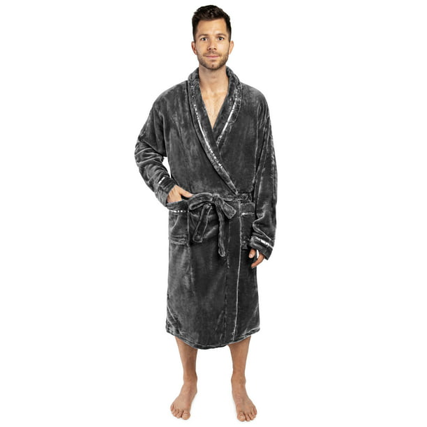 Pavilia - PAVILIA Mens Soft Plush Robe | Fleece Gray Robes for Men ...