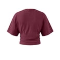thumbnail image 5 of GZWYHT Womens Crewneck Short Sleeve Cinched Waist Ruched Tops Casual Slim Fitted Basic Shirts Workout Summer Clothes Red S, 5 of 7