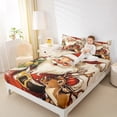 thumbnail image 4 of Manfei Santa Claus Twin Sheet Sets, Christmas Fitted Sheet, Cute Reindeer Flat Sheet, 3-Piece Breathable, 4 of 7