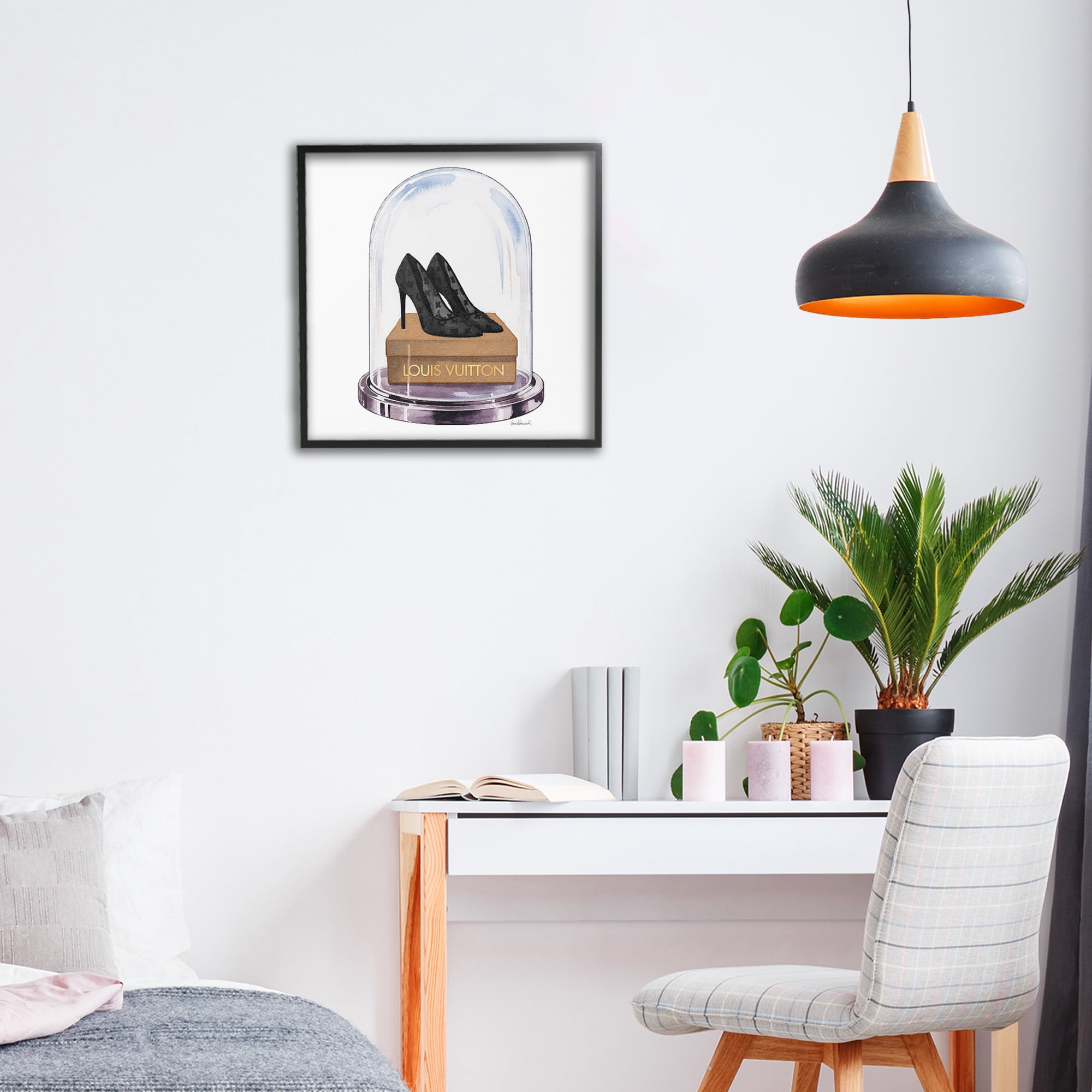 Stupell Industries Black Heels in Bell Jar Black Framed Giclee Art, design by Amanda Greenwood