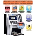 thumbnail image 2 of 2024 Hucha De Cajero Automático Actualizada Para Niños Con Memoria De Apagado Y Tarjeta De Débito Para Dinero Real Apagado Con Una Tecla Reconocimiento De Monedas Configuración De Objetivo Alimentador, 2 of 6