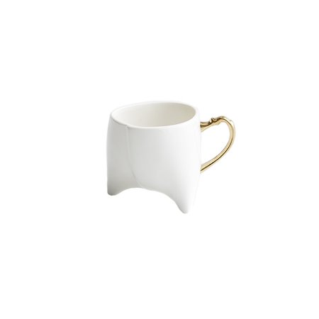 

Homeex Nordic Ceramic Honey Hip Triangle Cup Coffee Cup Electroplated white
