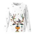 thumbnail image 4 of Bcresic Cute Reindeer Sweatshirt for Women Classic Pullover Crewneck Fleece Tops for Christmas Casual Long Sleeve Raglan Shirt Loose Comfy Blouse Xmas Holiday Gift Sweatshirts,#02_White,X-Large, 4 of 4