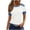 A133 White, variant on T-Shirt for Women Short Sleeve Crewneck Raglan Denim Contrast Patchwork Waffle Knit Fabric Casual Slim Fit Soft Breathable Lightweight Summer Fashion Tops