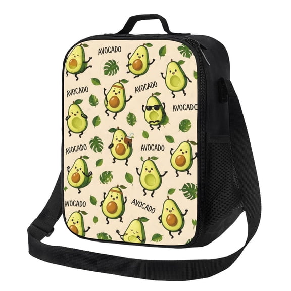 Cute Avocado Lunch Bag Insulated Thermal Lunch Box with Shoulder Strap & Handle for Women and Men