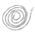 thumbnail image 2 of 14K Solid White Gold 2.4mm Wide Shiny Round Box Chain 18 Necklace with Lobster Clasp, 2 of 3