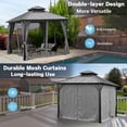 thumbnail image 7 of MEWANG 12'x 12'Outdoor Hardtop Gazebo, Metal Double Roof Canopy Gazebo with Curtains and Nettings for Patio,Party., 7 of 7