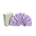 thumbnail image 5 of Large Shower Cap, Reusable, Double Layer Lined with Soft Waterproof Material, Ruffle Trim, for All Hair Lengths (Purple), 5 of 5