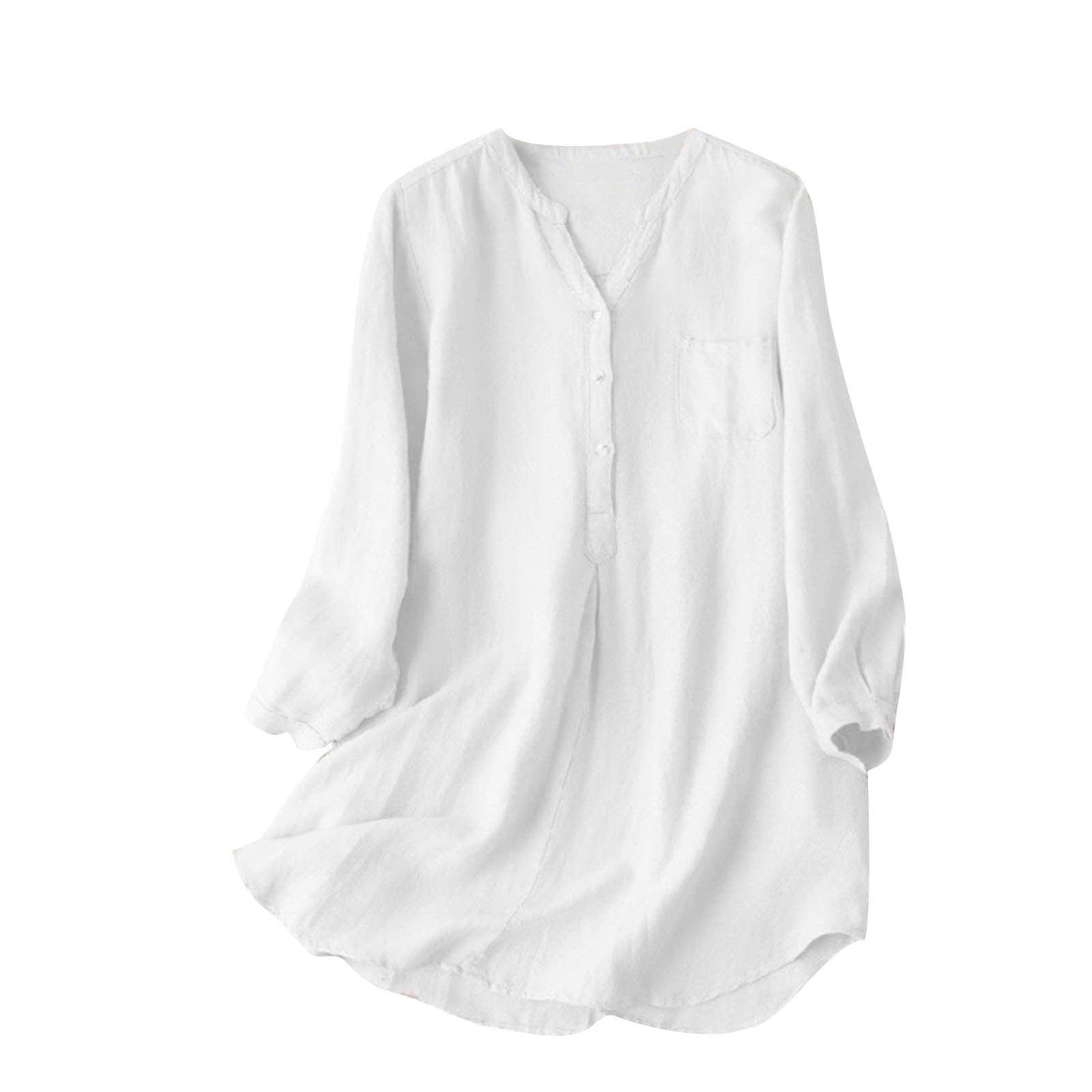 Prix Réduit, Chemise Décontractée Unie pour Femmes Grande Taille