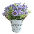 thumbnail image 1 of Advancent Maceta de margaritas para el hogar, oficina, escritorio, estilo Vintage, decoración Floral falsa, planta en maceta para el hogar, Flores artificiales azul púrpura, 1 of 6