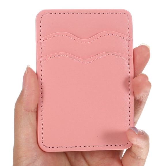 LOLIPPYY Phone Card Holder in Pink with Dual Slots for Storage Slim Fake Wallet Stick on