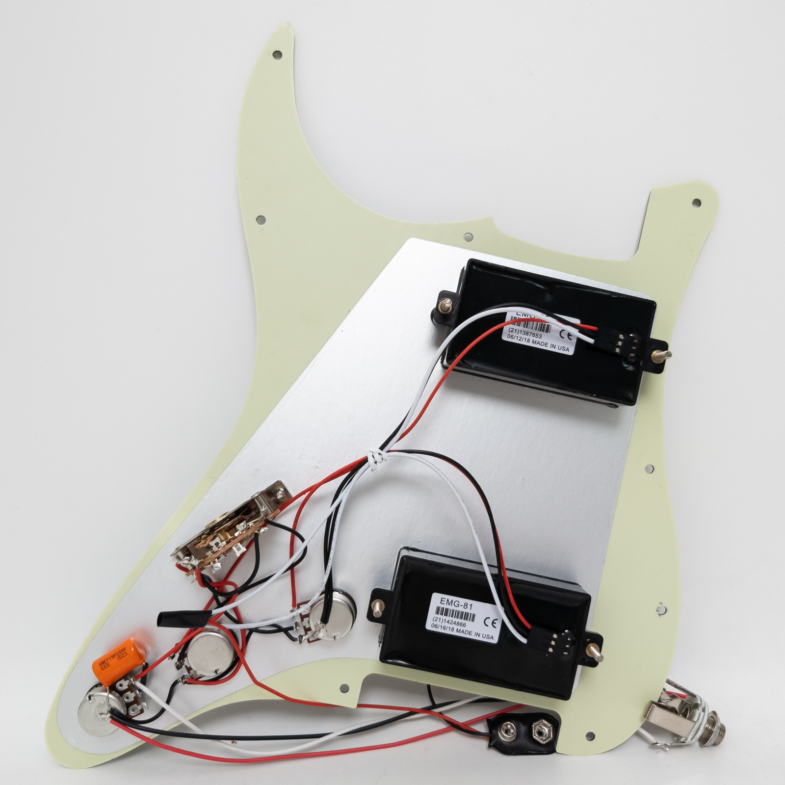 HH Prewired Loaded Pickguard, with Active Humbucker Ceramic & Alnico V Pickups, Easy Solderless Wiring, for Fender Strat Guitar