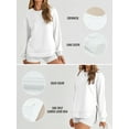 thumbnail image 4 of Dokotoo Womens Oversized Sweatshirts Long Sleeve Crewneck Sweatshirt Side Split Solid Color Pullover Top White XXL US20-22, 4 of 11
