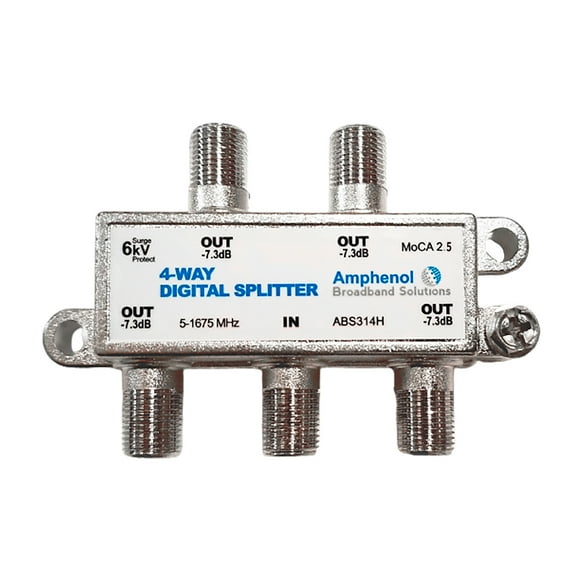 Amphenol 4-Way Digital Coaxial Splitter MoCA 2.5 ABS314H