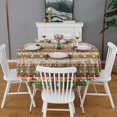 thumbnail image 2 of Colorful Christmas Striped Pattern Round Tablecloth 60"x60",Wrinkle Wipeable Table Cloth for Kitchen Dining Room Picnic Patio Party, 2 of 6