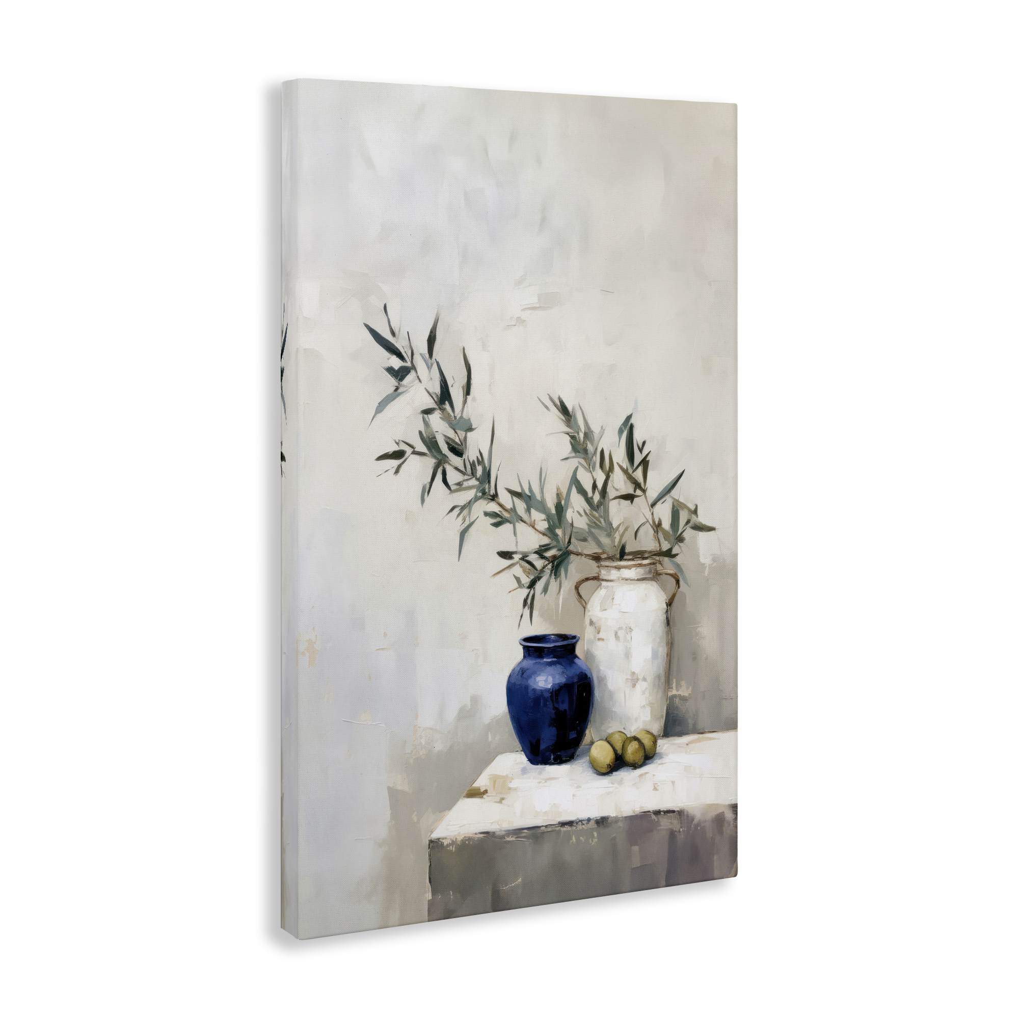 Stupell Industries Olives & Pottery Still Life Plants & Flowers Painting Wrapped Canvas Art Print Wall Art, 30 x 45