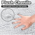 thumbnail image 6 of Yujoon Super Soft Chenille Bathroom Rug Non-Slip Absorbent Machine Washable Bath Mat, 17"x24", Off White, 6 of 8