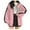 Pink, variant on IROINNID Women's Casual Mid-Length Coat Print Zip Up Long Sleeve Hoodie Outwear, Brown