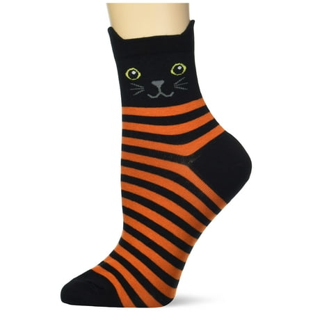 

Hot Sox Women s Cat Stripe Anklet Socks 1 Pair Black Shoe Size: 4-10.5