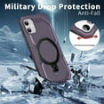 thumbnail image 3 of Allytechgroup Magnetic Case for iPhone 11, Support Wireless Charging Rugged Heavy Duty Durable Cover Case with Kickstand Shockproof Back Cover for iPhone 11, Purple, 3 of 6